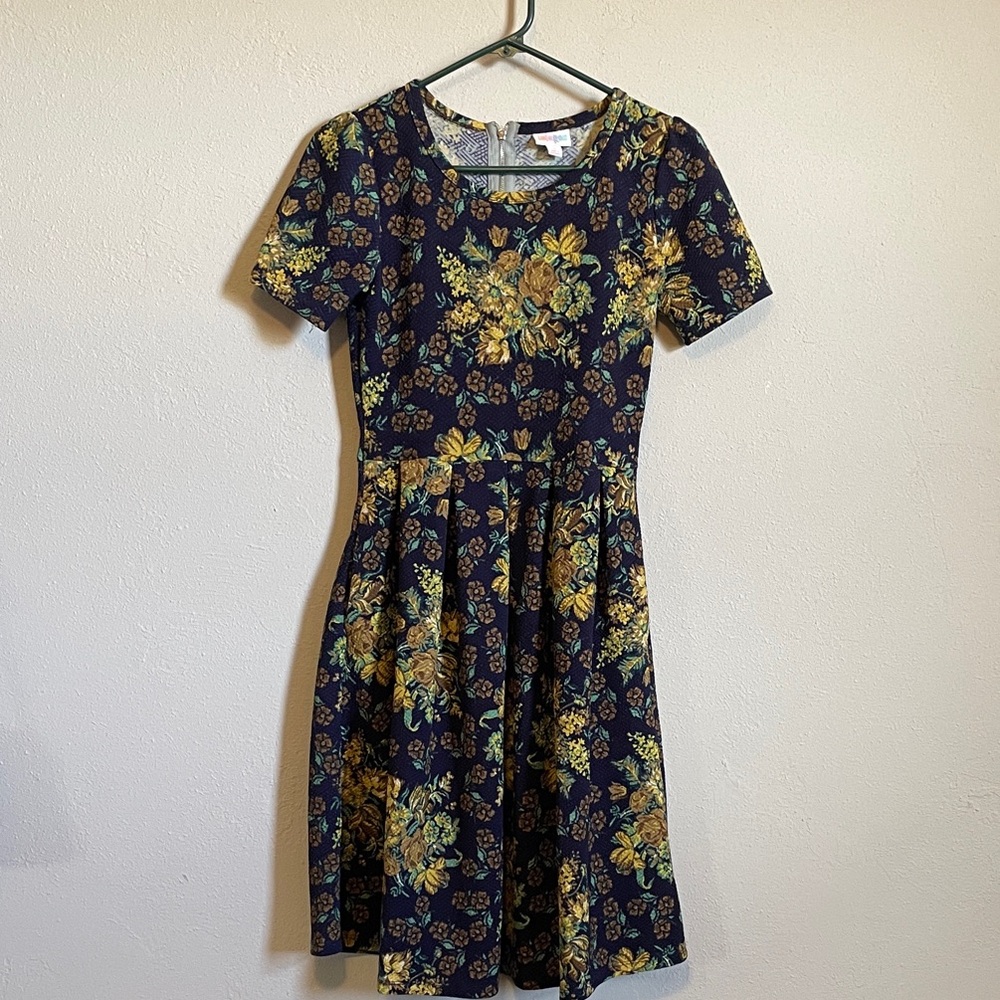 LuLaRoe Navy Floral Midi Dress